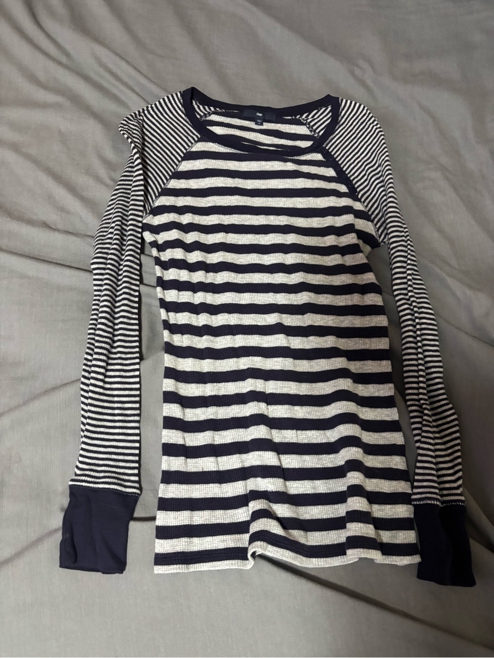 GAP Navy & White Striped Thermal Top